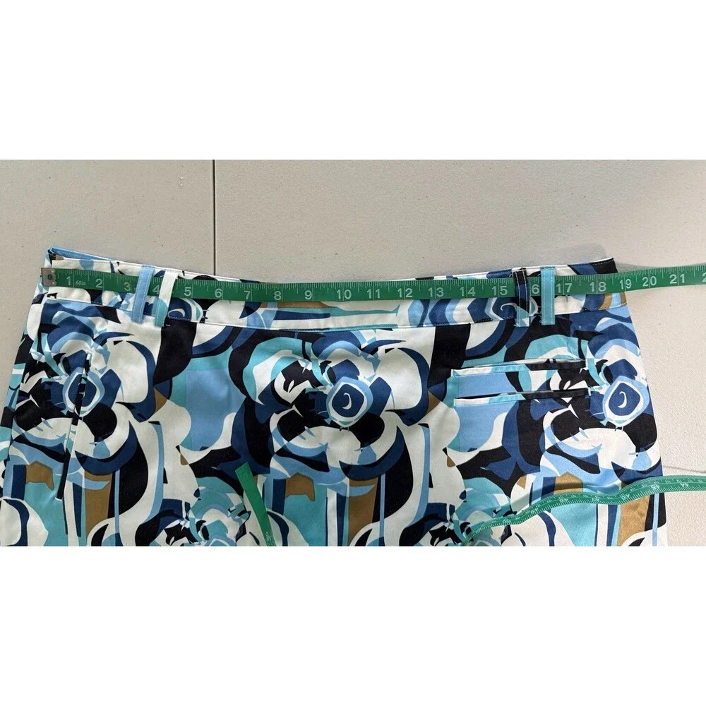 Women’s Mod Retro Floral Geometric Skort Mini Aqua Blue Stretch Golf Tennis‎ 16